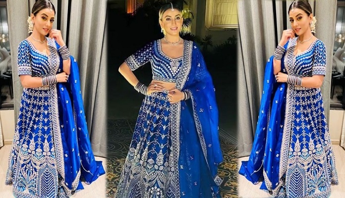 Akashara Singh Blue Lehanga